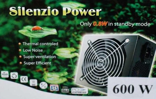 behuizing voeding Silenzio Power 600w
