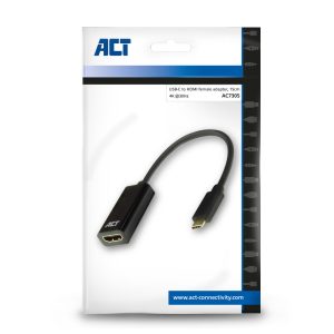 ACT USB-C naar HDMI female adapter 4K @ 30Hz, Zip Bag