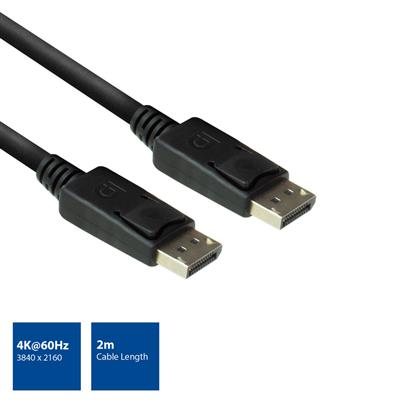 Kabel DisplayPort 2m 4k 60hz male to male