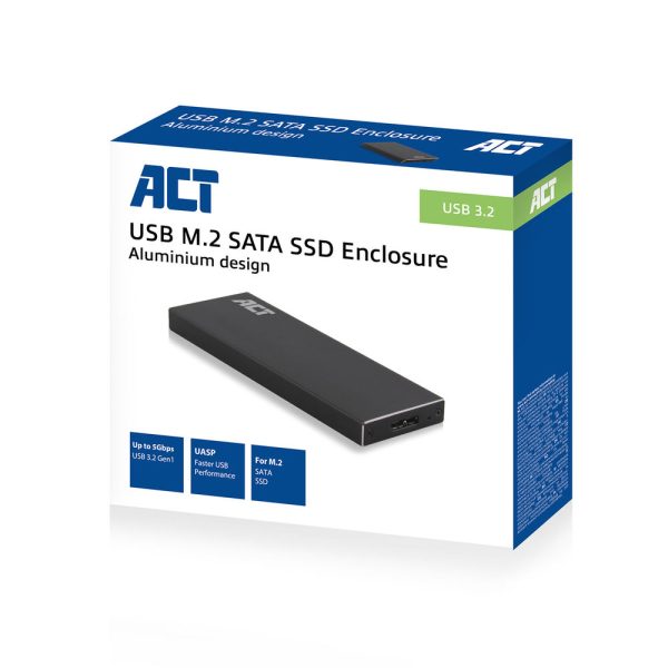 Behuizing ACT M.2 SATA SSD behuizing, USB 3.2 Gen1