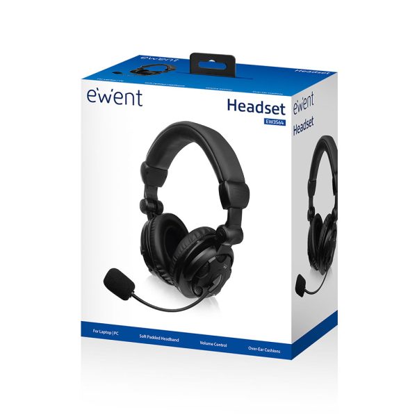 Headset Ewent Over-ear stereo met microfoon en volumeregeling