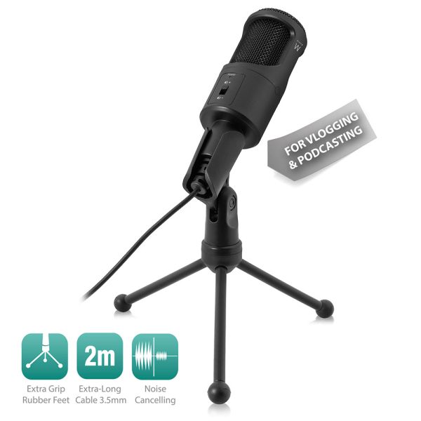 Microfoon Ewent Pro, 3,5mm jack, zwart