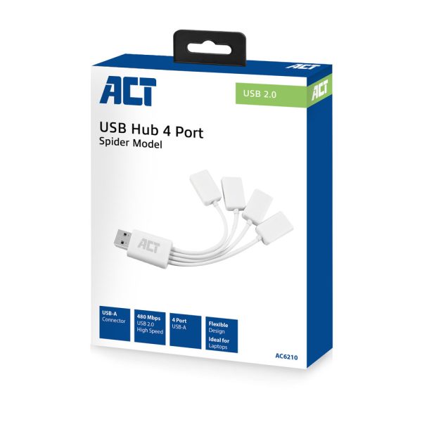 ACT usb hub flexible 4 poort 2.0