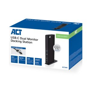 Docking station ACT 2x FHD 6xusb ethernet audio