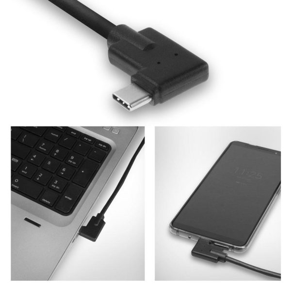 Kabel ACT USB-C naar USB-C haaks M/M 60w 1m