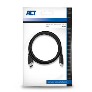 ACT USB 3.2 Gen1 aansluitkabel A male - C male 1 meter, Zip Bag