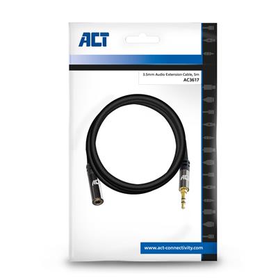 Kabel Audio ACT 5 meter High Quality verlengkabel 3,5 mm stereo jack male - female