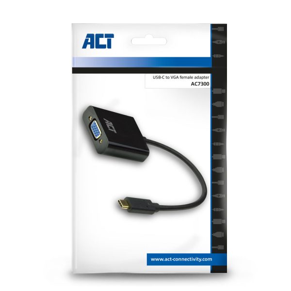 Beeldomvormer ACT USB-C naar VGA female adapter