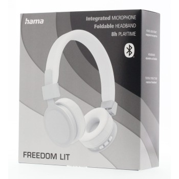 Audio Headset Hama Bluetooth®Freedom Lit, on-ear, vouwbaar, microfoon, wit