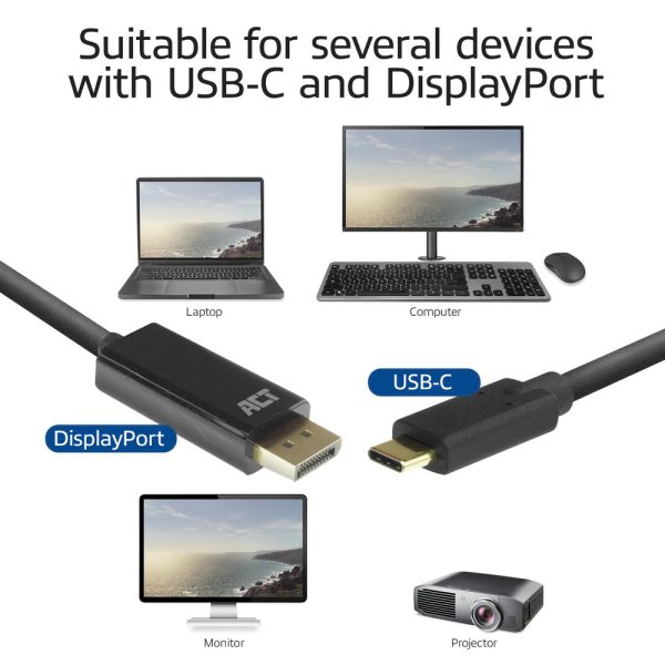 Kabel ACT usb-c naar DisplayPort 2m