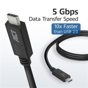Kabel ACT USB-C 1m 3.0, USB-C, USB-IF gecertificeerd 60W
