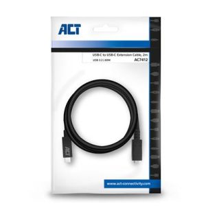 Kabel ACT USB-C 2m verlengkabel 3.0 60W