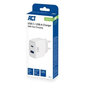 Stroomvoorziening ACT USB-C & USB-A charger 20W