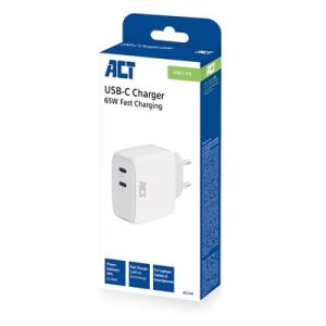 Stroomvoorziening ACT USB-C Charger 65W 2-port